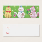 サンタハットに登場する、かわいいマンガのミュー・クリスマス猫 (正面&裏面)