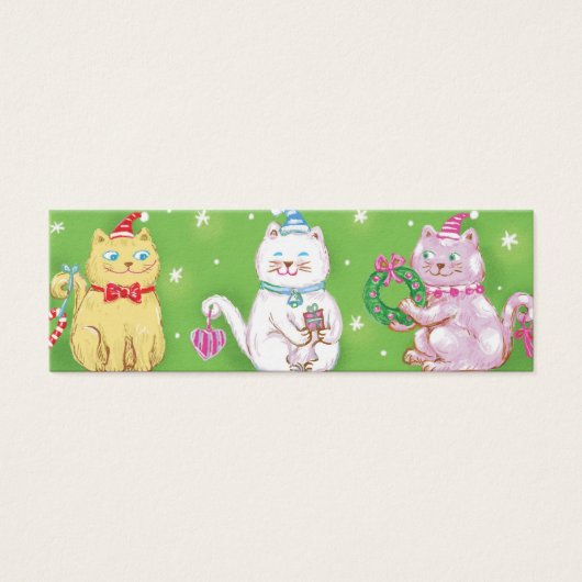 サンタハットに登場する、かわいいマンガのミュー・クリスマス猫 (正面)