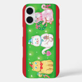 サンタハットに登場する、かわいいマンガのミュー・クリスマス猫 Case-Mate iPhoneケース (裏面)