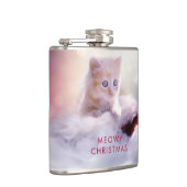 サンタハットに眠るクリスマスに休むかわいい子猫 フラスク (右)