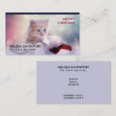 サンタハットに眠るクリスマスに休むかわいい子猫 名刺 (正面/裏面)