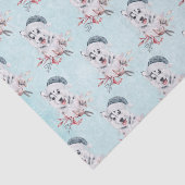 サンタハットに身を包んだクリスマスハスキーパターン（の模様が）ある犬 薄葉紙 (詳細)