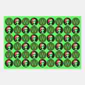 サンタハットのかわいい品揃えクリスマスのLGM ラッピングペーパーシート (正面)