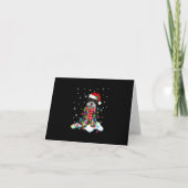 サンタハットのギフを持つかわいいシュナウカのクリスマスライト ノートカード (正面)