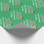 サンタハットのクリスマスと水のポロカスタムボール ラッピングペーパー (角)