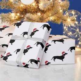 サンタハットのクリスマスにダシュント ラッピングペーパー