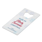 サンタハットのクリスマスを着たかわいいカワウソ クレジットカード栓抜き (裏面アングル)