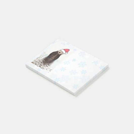 サンタハットのクリスマスを着たかわいいカワウソ ポストイット (アングル)
