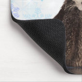 サンタハットのクリスマスを着たかわいいカワウソ マウスパッド (コーナー)