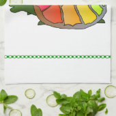 サンタハットのクリスマスカメパーソナライズされた キッチンタオル (折り畳み)