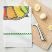 サンタハットのクリスマスカメパーソナライズされた キッチンタオル (四つ折り)