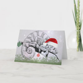 サンタハットのクリスマスカメレオン シーズンカード
