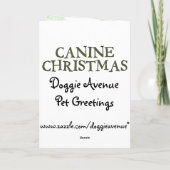 サンタハットのクリスマスカードを持つ子犬 シーズンカード (裏面)