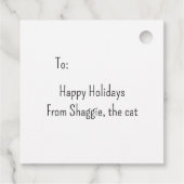 サンタハットのクリスマスギフトタグのかわいい猫 フェイバータグ (裏面)