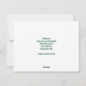 サンタハットのクリスマスグリーティングを身につけたかわいいカワウソ シーズンカード (裏面)