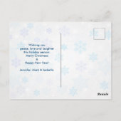 サンタハットのクリスマスグリーティングを身につけたかわいいカワウソ ポストカード (裏面)