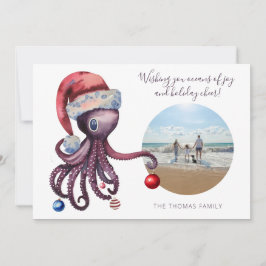 サンタハットのクリスマスタコ航海の写真 シーズンカード