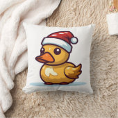 サンタハットのクリスマスダック クッション (ブランケット)