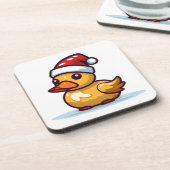 サンタハットのクリスマスダック コースター (左側)