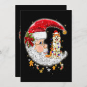 サンタハットのクリスマスツリーが灯る犬・秋田 招待状 (正面/裏面)