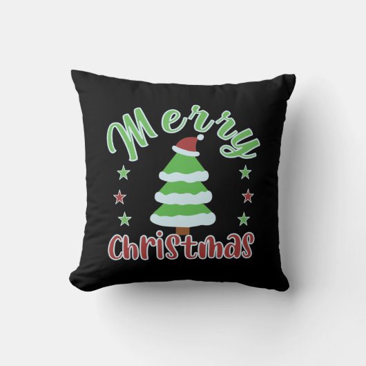 サンタハットのクリスマスツリー クッション (正面)