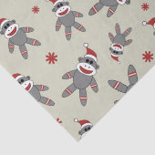 サンタハットのクリスマスパターンを持つかわいい靴下ザル 薄葉紙 (詳細)