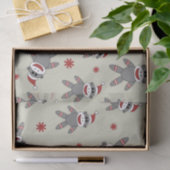 サンタハットのクリスマスパターンを持つかわいい靴下ザル 薄葉紙 (ギフト)