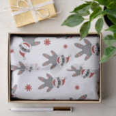 サンタハットのクリスマスパターンを着た靴下のサル 薄葉紙 (ギフト)