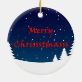 サンタハットのクリスマスヘビ セラミックオーナメント (裏面)