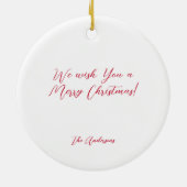 サンタハットのクリスマスホース女性のカーボーイカウボーイブーツ セラミックオーナメント (裏面)