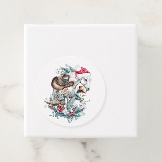 サンタハットのクリスマスホース女性のカーボーイカウボーイブーツ フェイバータグ (インサイチュ)