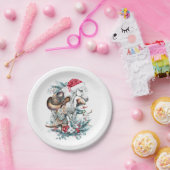 サンタハットのクリスマスホース女性のカーボーイカウボーイブーツ ペーパープレート (パーティー)