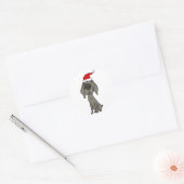 サンタハットのクリスマスマンガに登場する可愛いワイマラードッグ ラウンドシール (封筒)