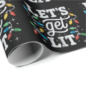 サンタハットのクリスマスライトを飲んで点灯しよう ラッピングペーパー (ロールコーナー)