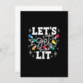 サンタハットのクリスマスライトを飲んで点灯しよう 招待状 (正面/裏面)