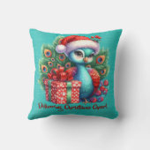サンタハットのクリスマス孔雀デリバリー応援 クッション (裏面)