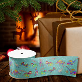 サンタハットのクリスマス恐竜 サテンリボン