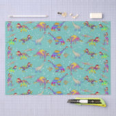 サンタハットのクリスマス恐竜 薄葉紙 (クラフト)