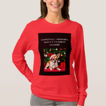 サンタハットのクリスマスTシャツChihuahua
