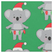 サンタハットのコアラ飾とクリスマス ファブリック (クローズアップ)
