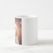 サンタハットのゴールデンレトリバー コーヒーマグカップ (中央)