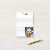 サンタハットのゴールデンレトリバー ポストイット (デスク上)