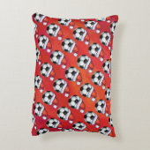 サンタハットのサッカーボールパターン（赤） アクセントクッション (裏面(縦))