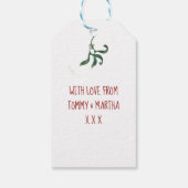 サンタハットのタグを持つmeowy christmas holiday cat ギフトタグ (裏面)