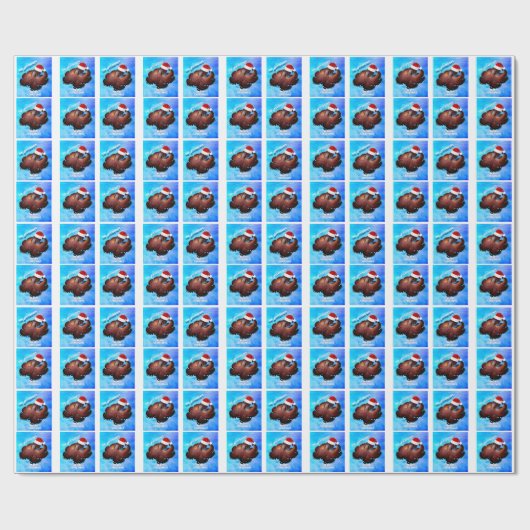 サンタハットのタコ ラッピングペーパー (フラット)