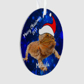 サンタハットのビード・ドラゴン   オーナメント (正面)