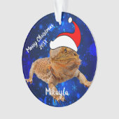 サンタハットのビード・ドラゴン   オーナメント (正面)