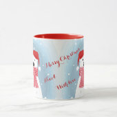 サンタハットのホッキョクグマパーソナライズされた。 マグカップ (中央)