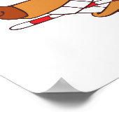 サンタハットのポスターを貼った犬 ポスター (角)