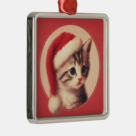 サンタハットのレトロヴィンテージ メタルオーナメント (右)